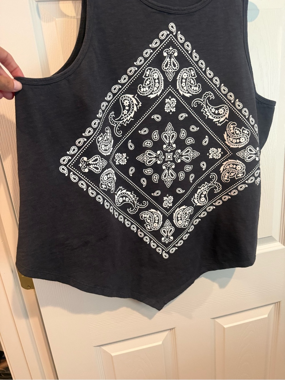 Wrangler Retro Bandana Print Tank Top Black Paisley Sleeveless XXL - Picture 2 of 4